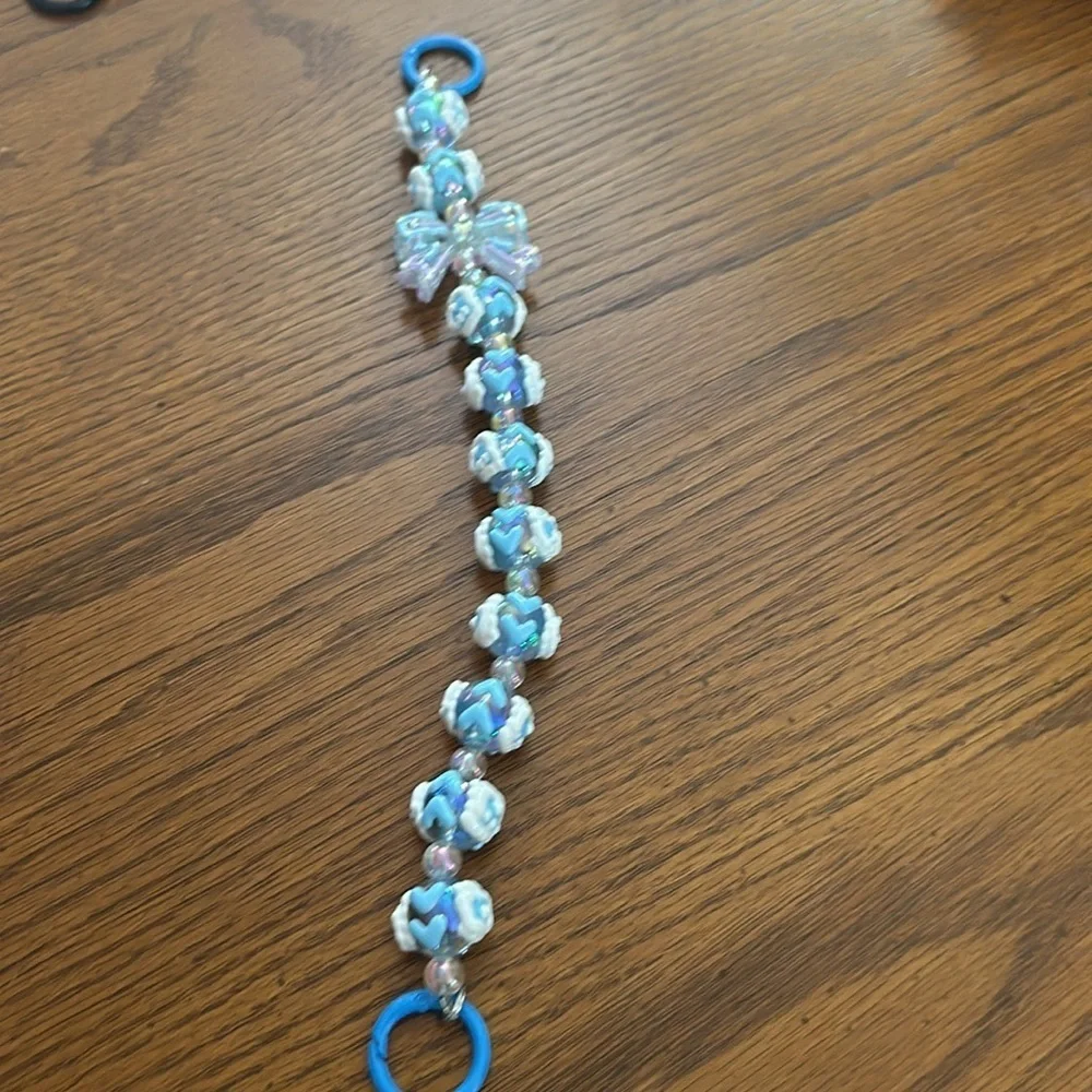 Beaded charm keychain